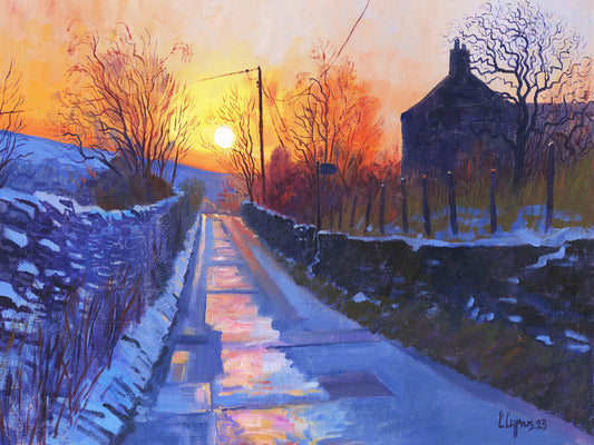 New limited edition print by artist Chris Cyprus ‘sunset path’ 30cm x 40cm 