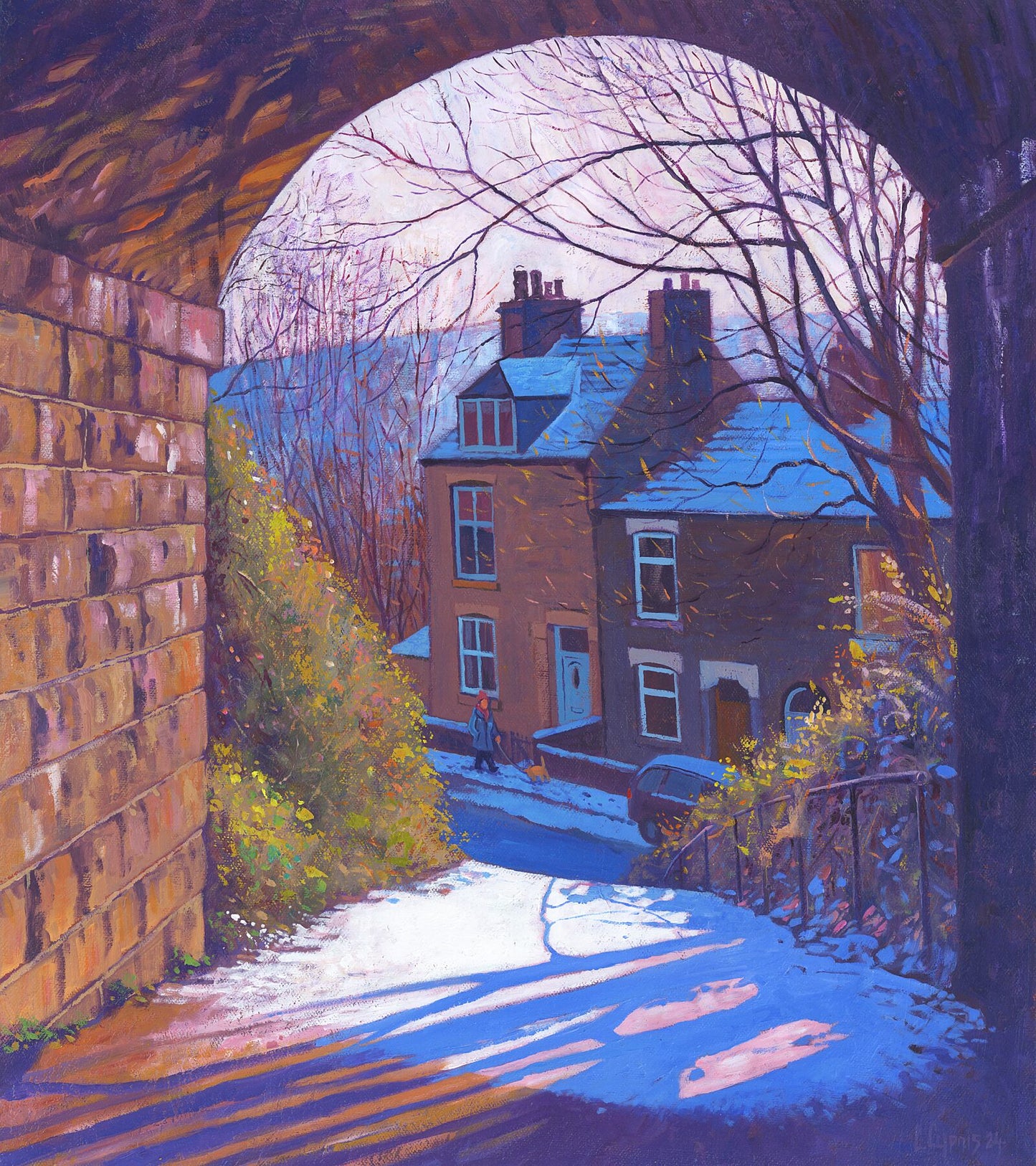 The underpass is a snow scene by Artist Chris Cyprus