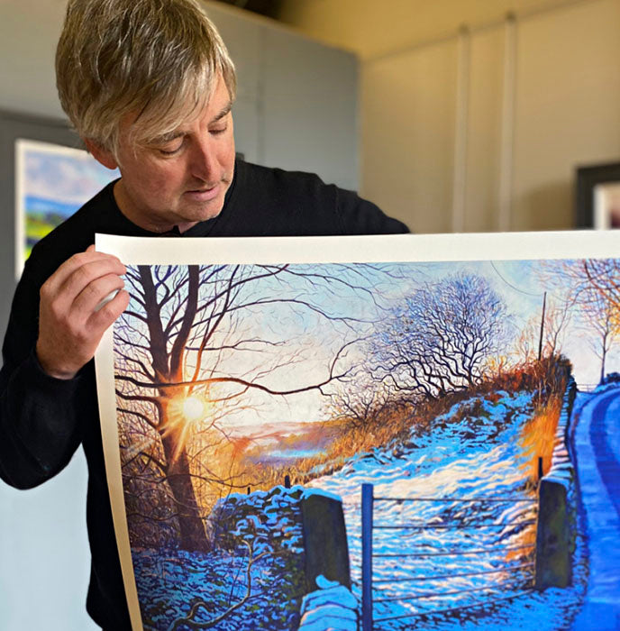 Renowned UK Artist Chris Cyprus with Limited Edition Signed Print 'Distant Sun'