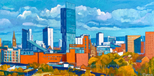 Dizzy Heights Oils on Board 2025 © Chris Cyprus Artist ~ Edge of The City collection
