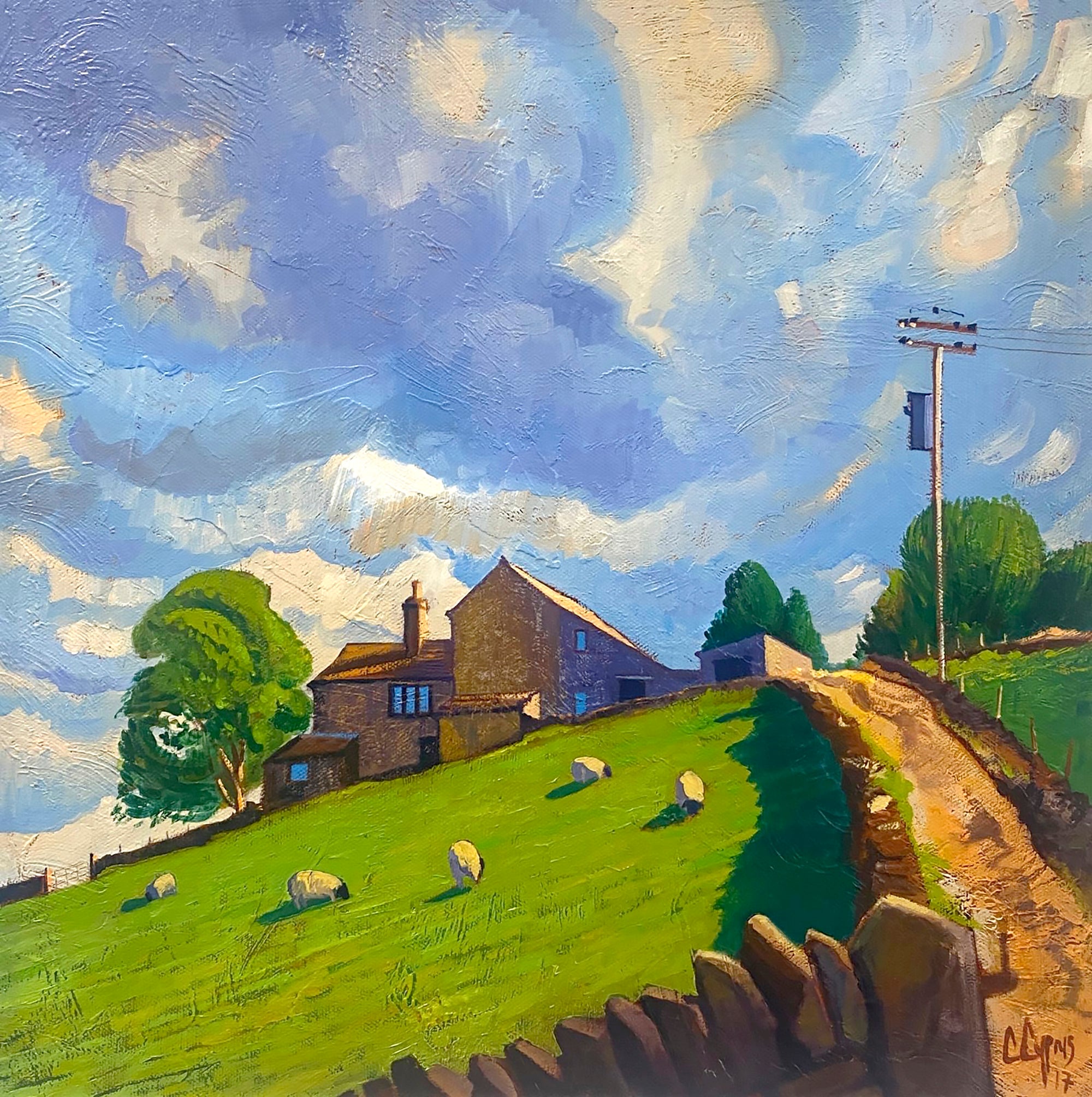 Hilltop Farm ~ Oils on Canvas 2017 ~ 40cm x 40cm