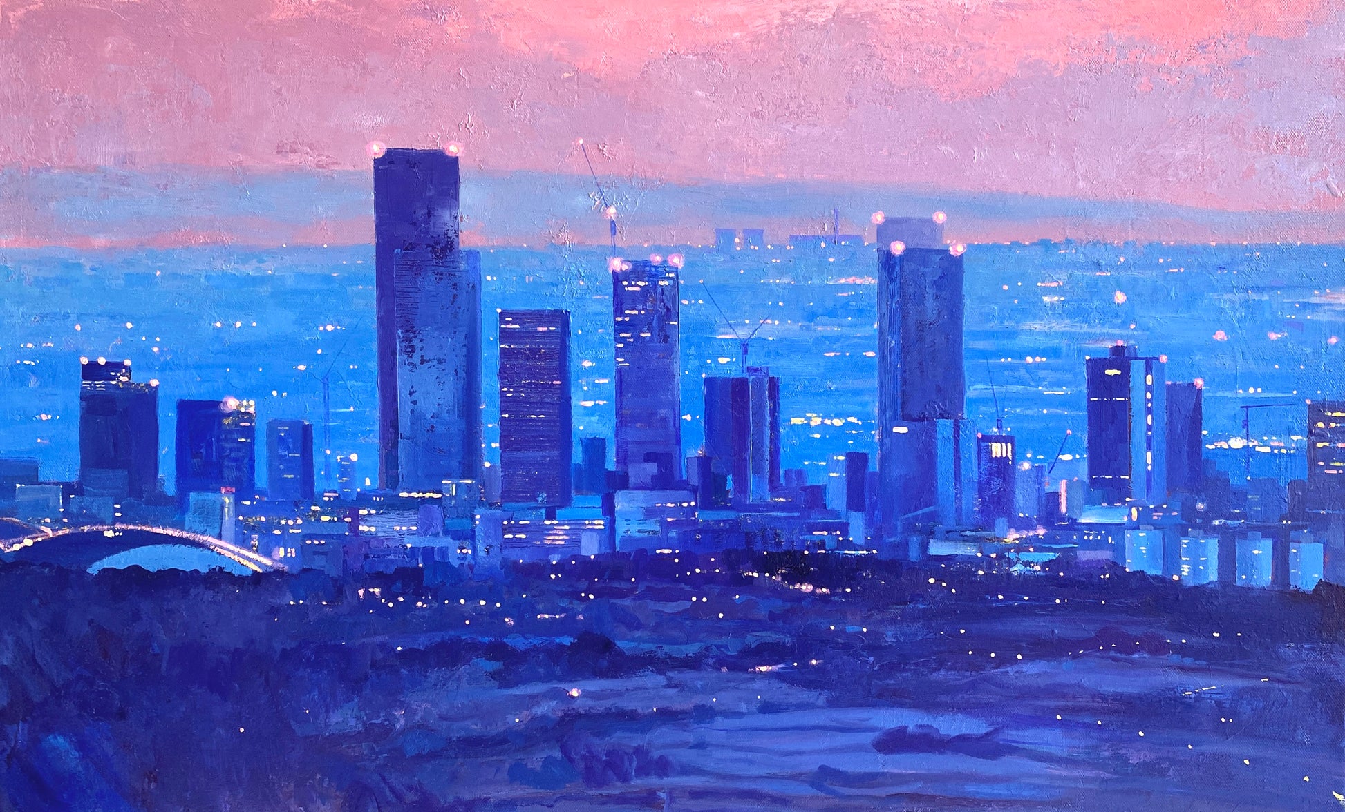 Night Vision ~ Oils on Canvas 2024 © Chris Cyprus Artist ~ Edge Of The City Collection