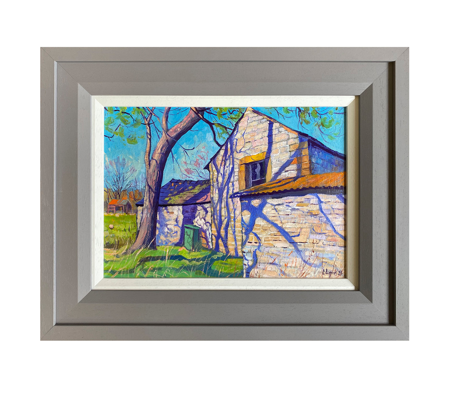 Old Barn ~ Oils On Canvas Board 2023 ~ Bespoke Frame ~ Chris Cyprus Artist