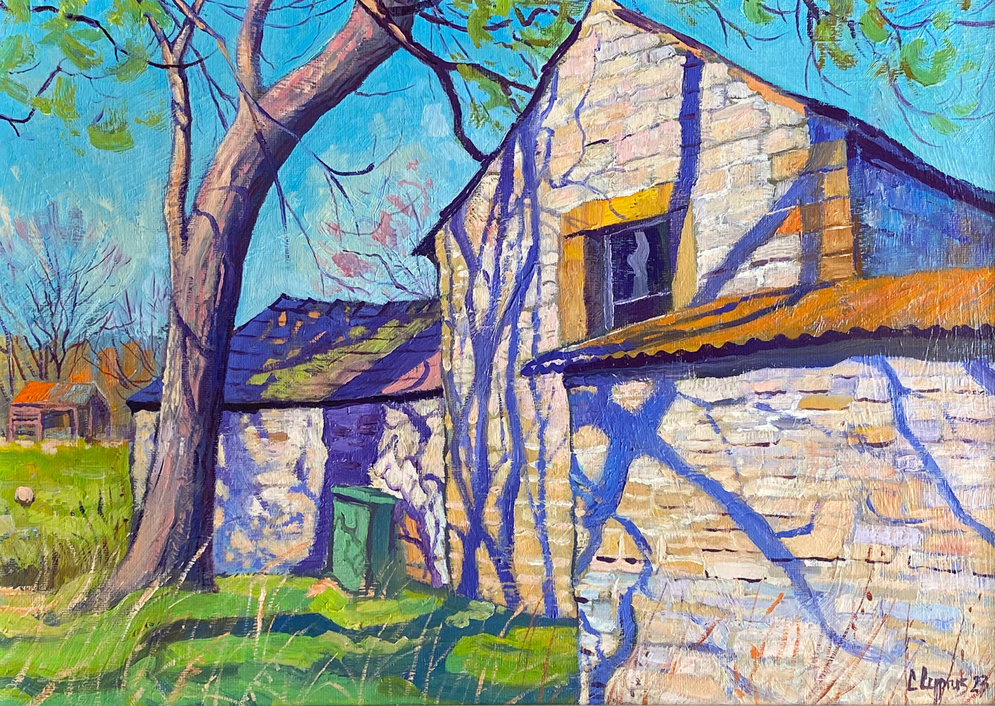 Old Barn ~ Oils On Canvas Board 2023 ~ Bespoke Frame ~ Chris Cyprus Artist
