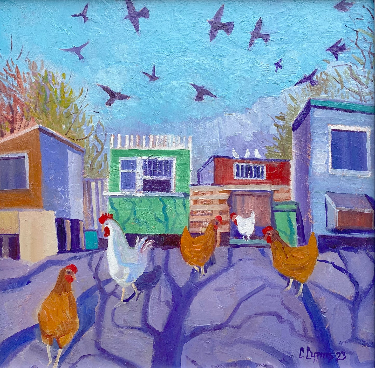 The Fly-Past ~ Oils On Board 2023 ~ Includes Bespoke Frame ~ Chris Cyprus Artist