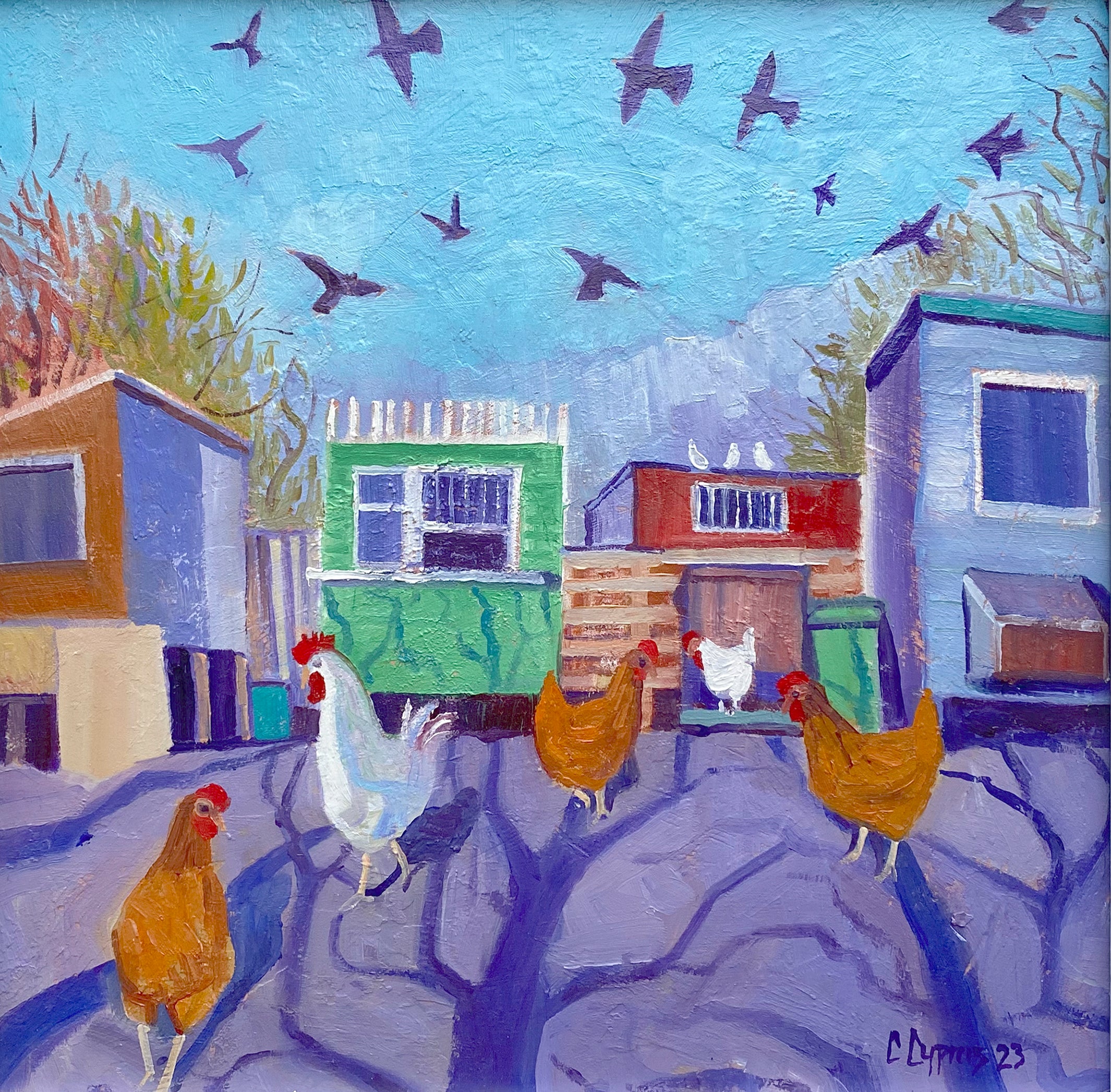 The Fly-Past ~ Oils On Board 2023 ~ Includes Bespoke Frame ~ Chris Cyprus Artist