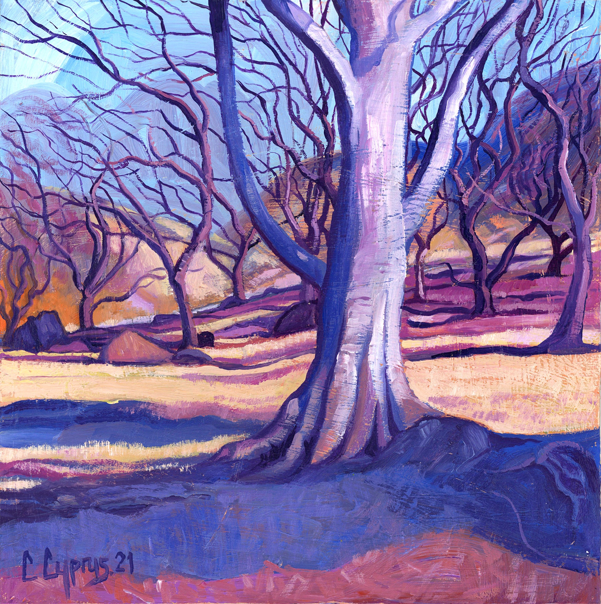 'Tree Of Life' painting by UK artist Chris Cyprus © 2021