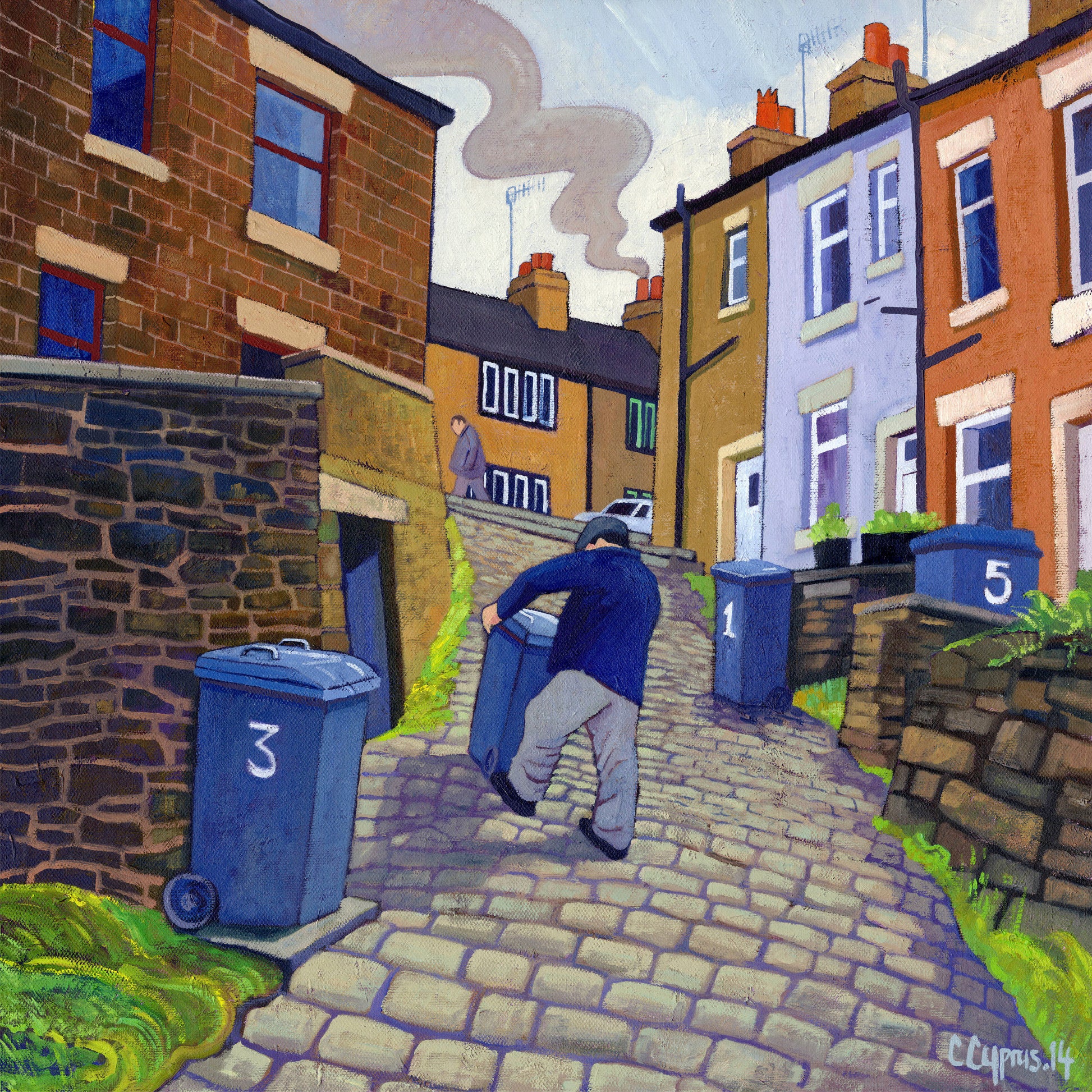 Oddbins ~ Limited Edition Gicleé Print by Northern Artist Chris Cyprus. Actual size of artwork 40cm x 40cm printed on archival paper. Tube rolled for worldwide shipping