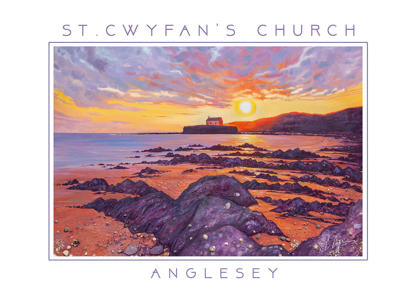 Special Edition Poster Print ~ St. Cwyfans Church ~ Church in the Sea, Anglesey